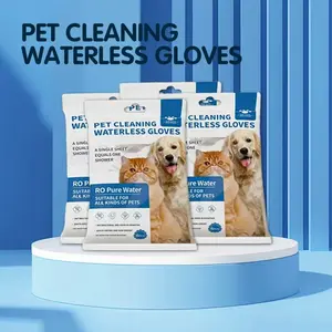 No-Rinse Pet Shampoo Gloves | Hypoallergenic Bath Wipes | Waterless Grooming Mittens for Dogs Cats