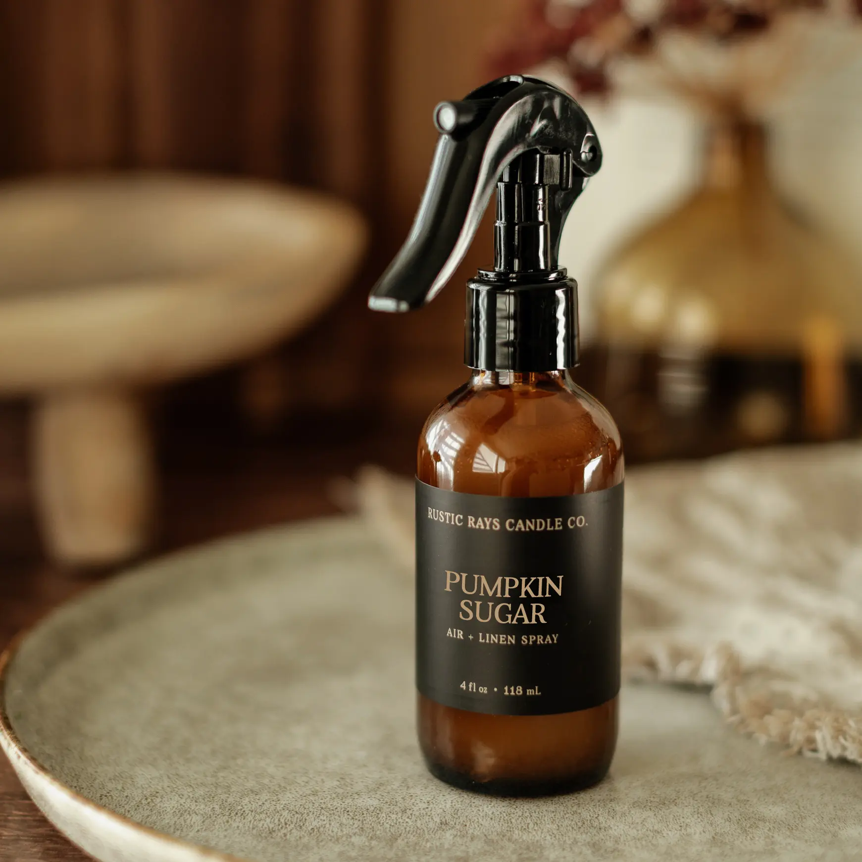 Pumpkin Sugar Room Spray - Pumpkin Spice Linen Spray - Cozy Home Fragrance - Pumpkin Brown Sugar Air Freshener - 4 oz Glass Bottle