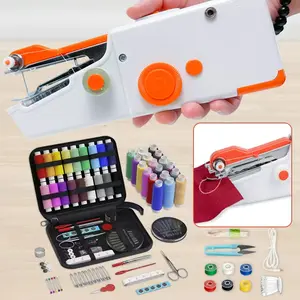 Mini Handheld Sewing Machine,DIY Sewing Machine for Beginners and Home Travel,Portable Electric Sewing Machine with Storage Bag Tool Kit,Emergency Sewing Kit,Easy to Operate,Quick Stitching