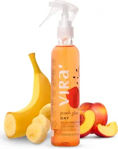 VIRA Peach Glow Leave-In Spray | Hydro-Nutritive Formula / Anti-Frizz, Heat & UV Protection | Vegan, Sulfate & Paraben-Free (6.76 fl oz)