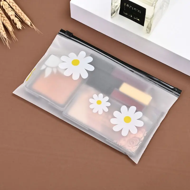 1Pc Daisy Pattern Storage Pouches, Lightweight Multifunctional Makeup Bags, Travel Cosmetic Bags