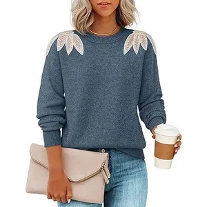 ZESICA Women's Fall Long Sleeve Sweaters 2026 Crew Neck Knit Loose Dressy Pullover Tops Winter Trendy Outfits