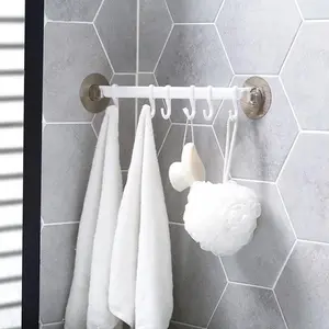 6-In-1 Multifunctional Wall-Mounted Hook Rack, Seamless Strong Hooks Without Drilling, Ideal for Bathroom Accessories and Home Organization