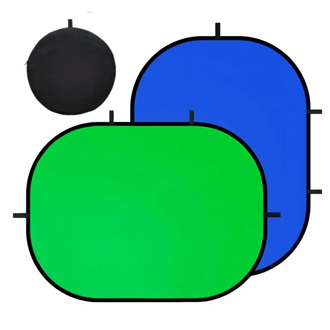 LUMFRAME 2-in-1 Collapsible Green Screen and Blue Screen Backdrop (4x5ft/1.2x1.5m) - Wrinkle-Resistant Pop-Up Chromakey Background with Carry Bag for TikTok, Zoom, Gaming & Photography