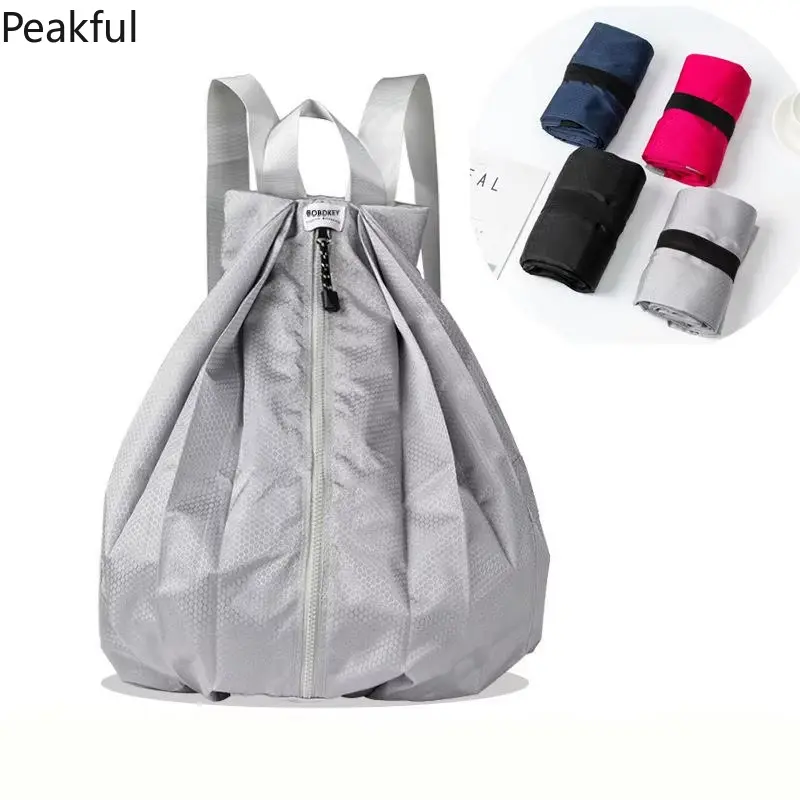 Foldable Portable Travel Backpack, Thickened Waterproof Nylon Rucksack, Lightweight Folding Sports Daypack, Wear-resistant durable fabric, ultra compact after folding, perfect for outdoor hiking, traveling, gym sports and daily casual outing storage use