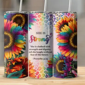 20oz she is strong tumbler