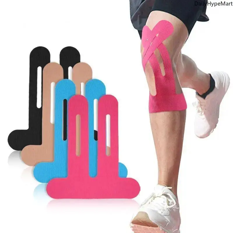 12pcs Sports Knee Pads, Knee Muscle Sticker & Kinesiology Tape for Sports & Skin Care