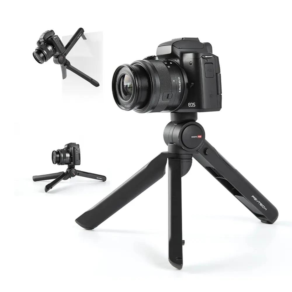PGYTECH Mantispod 2.0 Aluminum Alloy Collapsible Mini Pocket Travel Tripod+Holder - Nylon+Fiberglass Holder with Anti-Loosening Screw, Arca Swiss Quick Release Plate, Card Mount, Vlogging Camera Accessories for DSLR, Mirrorless, Phones, Digital Devices, L