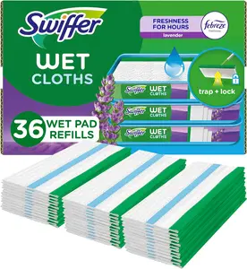Swiffer Sweeper Wet Mopping Cloth Multi Surface Refills, Mops for Floor Cleaning, Febreze Lavender Scent, 36 Count