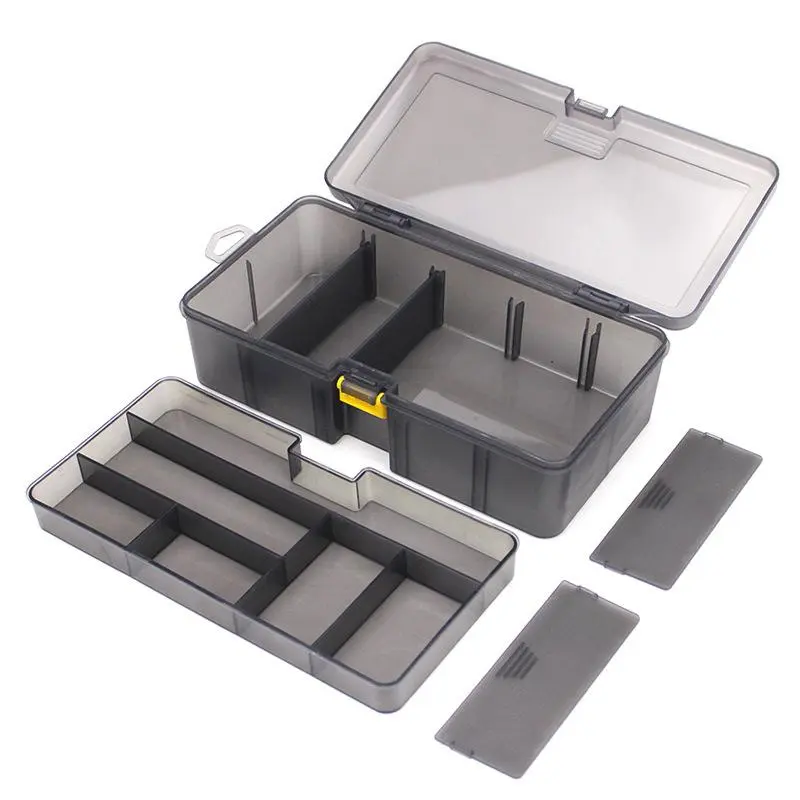 Double-layer Separated Storage Box, Multifunctional Waterproof Large-capacity with Multiple Compartments, Storage Tool Box for Fishing Hooks, Lures and Other Small Fishing Gear
