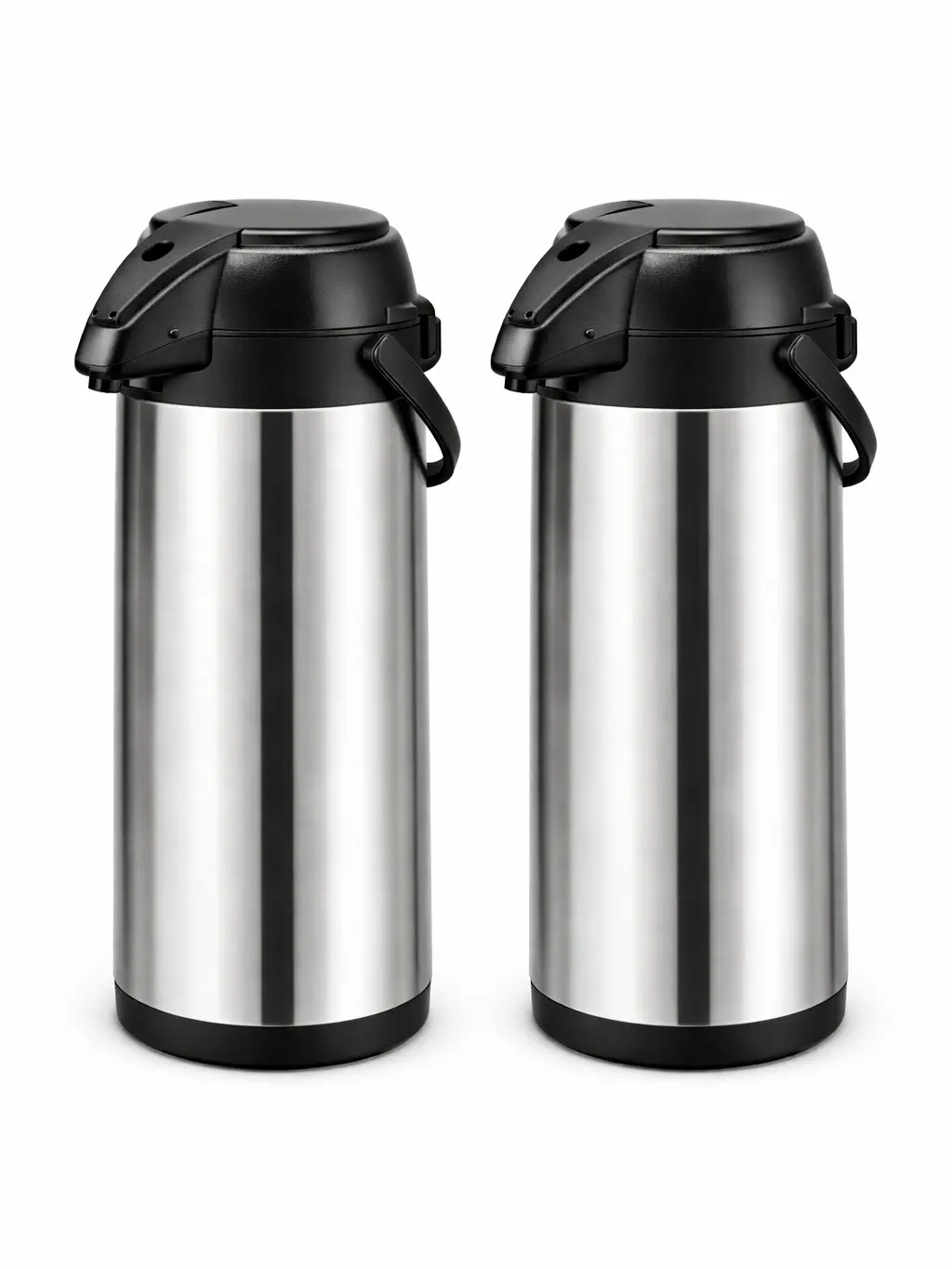 2 Pack 2.2L Stainless Steel Airpot Coffee Dispenser | Thermal Pump Pot for Hot & Cold Beverages