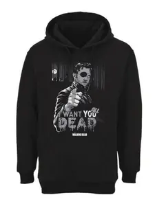 The Walking Dead I Want You All Dead Hoodie Pullover Black for Men - Zombie Apocalypse Sweatshirt