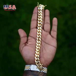 18K Gold Vacuum Plated Stainless Steel Chain & Copper Deployant Clasp Miami Cuban Link Chain Italy Mexico & Micro Inspired Unisex Hip Hop 12mm Bracelet for Men & Women Jewelry,Daily Wear,Casual Fashion,Gift Idea,Chicano Style,Weighty Feel,Stackable