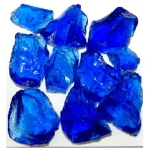 American Specialty Glass  Recycled Chunky Glass, Blue - Medium - 0.5-1 in. - 50 lbs