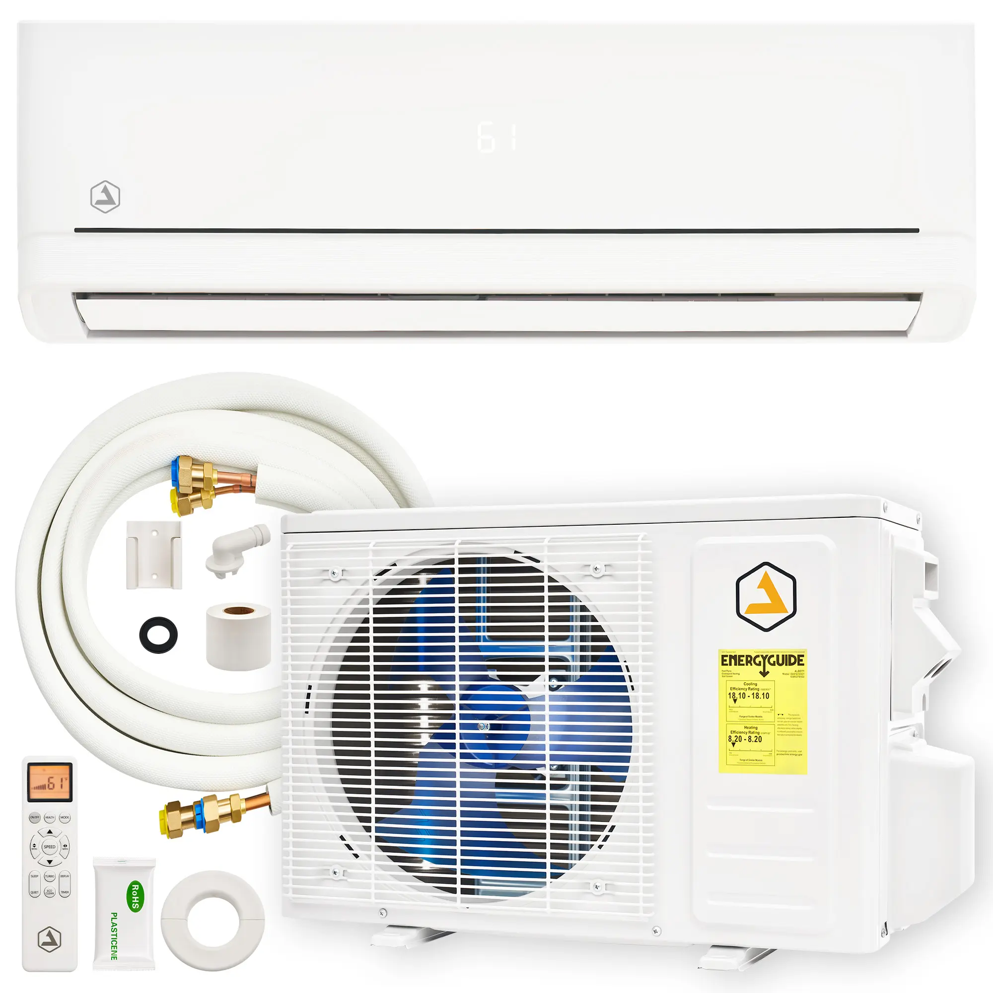 [Summergarden][Ships in 2 Boxes] AMERLIFE 12,000 BTU Mini Split Air Conditioner & Heat Pump System with Pro Fast-Fit Set, 115V/220V 18 SEER2 Ductless Inverter Mini Split, Easy DIY Install AC for Bedroom Living Room, No Professional Needed