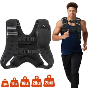 Weighted Vest 8-25lbs Detachable Phone Pouch Weight Vest, Even Weight Balance No Chafe, Workout Equipment for Walking Running Night Training