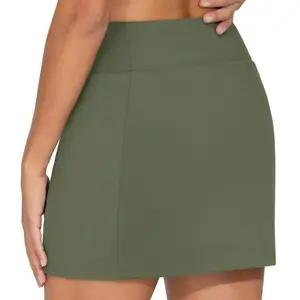THE GYM PEOPLE 2 Pack Women’s A-Line High Waisted Golf Skorts Built-in Shorts 3 Pockets Tennis Pickleball Skirts