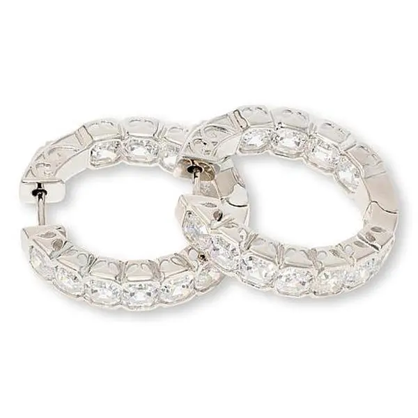 Radiance by Absolute™ Asscher Inside-Outside Semi Bezel Hoop Earrings