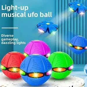 (Random 3 Counts Colors)Six-Lamp Stress Relief Ball forKids Magic Metaball Feature Bouncy Ball Parent-ChildInteraction Magic Flying Saucer Versatile Play withDazzling Lights