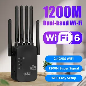 WiFi Extender/router, Ultra-High-Speed Wireless Signal Booster, 6 Antennas, Plug-And-Play, Dual-Fan Cooling System, Ethernet Port Compatible