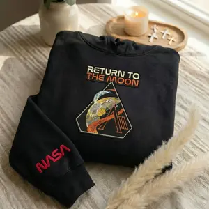Embroidered Sweatshirt Vintage Artemis II Return to The Moon Mission Patch 2026 Gift
