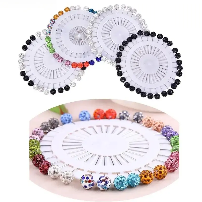 30pcs Versatile Head Scarf Needle Rhinestone Fix Knit Scarf Accessory Pins Sewing Accessories And Supplies
