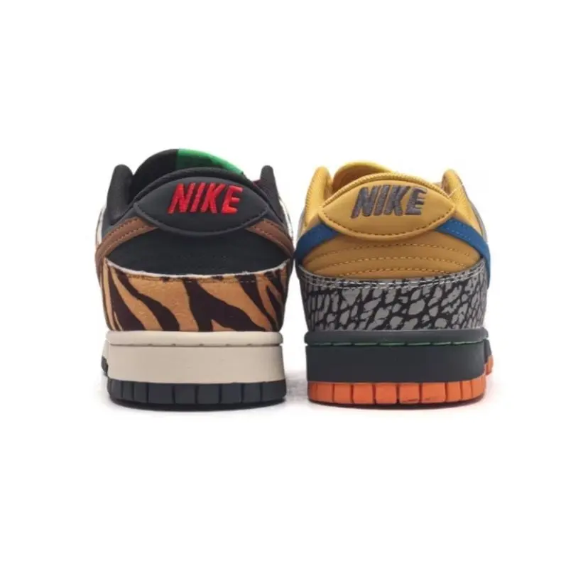 Leopard Tiger Contrast Suede Patchwork Sneakers Retro Street Style Durable Rubber Sole Unisex Versatile Skateboard Shoes