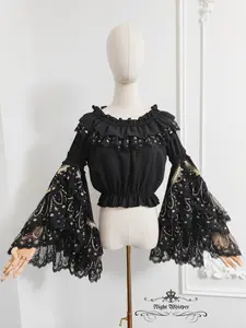 Princess Sleeve Blouse (Black x Gold)