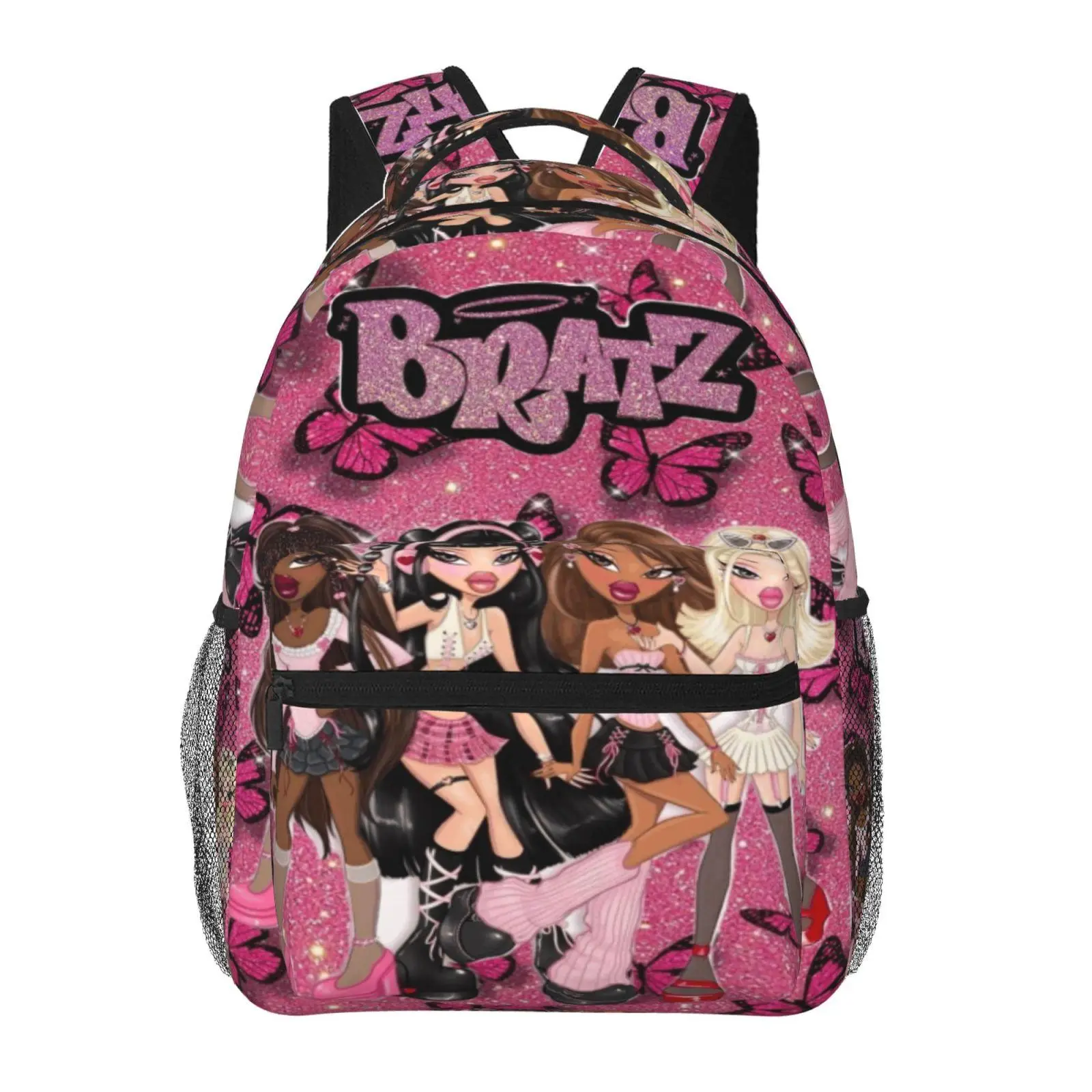 Cool Bratz backpacks for school 2026/2027, large-capacity cartoon print Bratz laptop daypack for campus and daily commuting, lightweight portable Bratz book bag, gift for kids, teens, and students