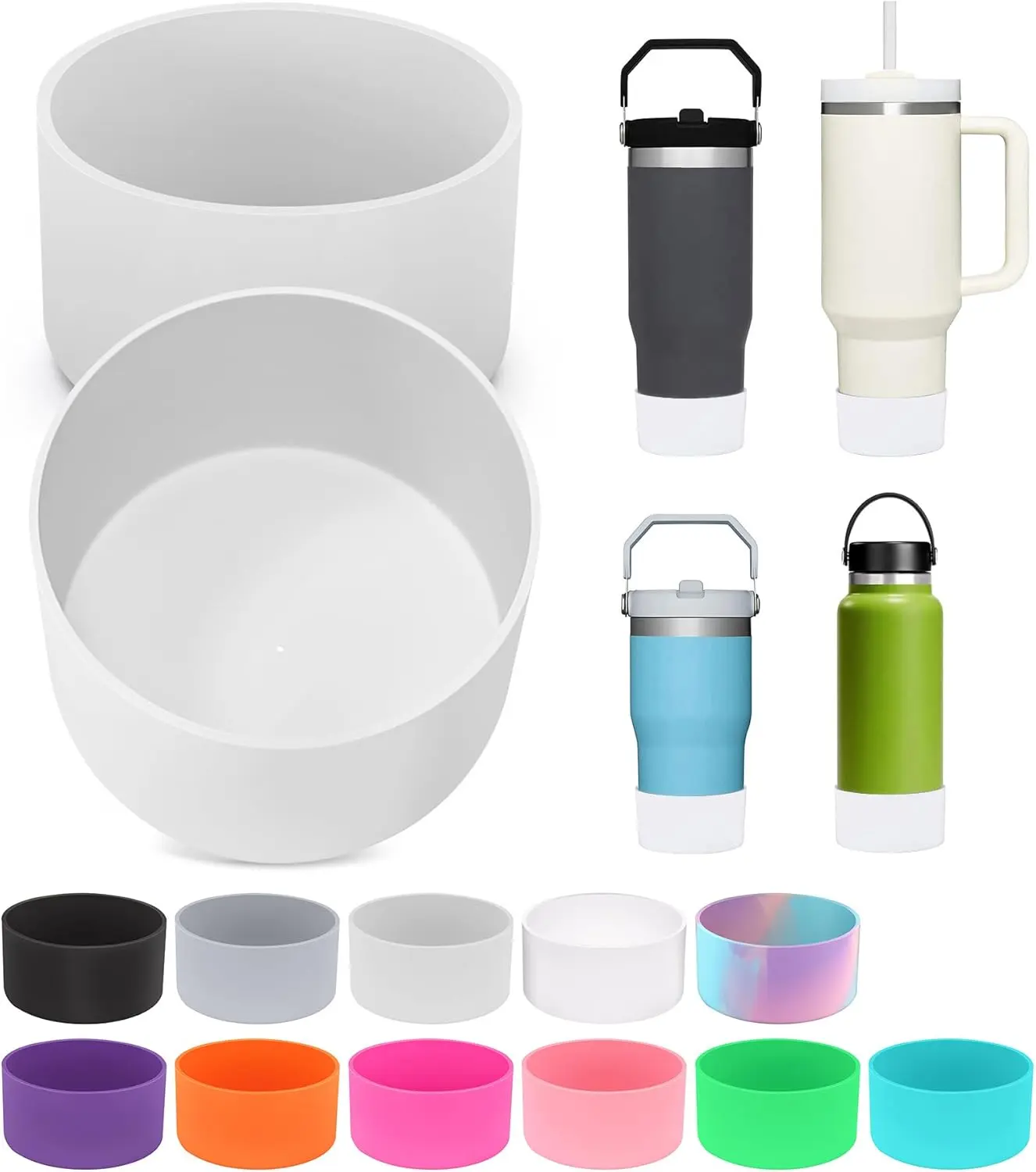 2 count for  Boot,  Bottom for Quencher Adventure 40oz 30oz IceFlow 20oz 30oz Bottle&for Hydroflask Tumbler 12-24oz for  Cup Accessories Avoid &Noise