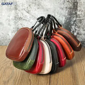 Vintage Genuine Top-Layer Cowhide Leather Coin Purse - Multifunctional Retro Mini Zipper Wallet, Soft Durable Portable Pouch for Daily Casual Outdoor Use, Wholesale Leisure & Outdoor Accessories