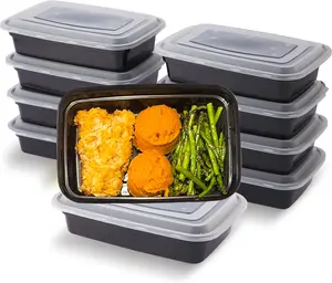 Pack of 10 - 28oz Meal Prep Containers Disposable Food Storage Containers with Lids, 1-Compartment Reusable Food Storage Plastic Stackable To Go Boxes Microwave, Freezer, Dishwasher Safe