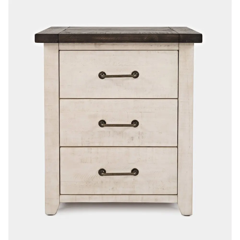 Madison County Rustic Reclaimed Solid Wood Farmhouse USB Charging Nightstand, Reclaimed Look, Built-In Usb Charging Port