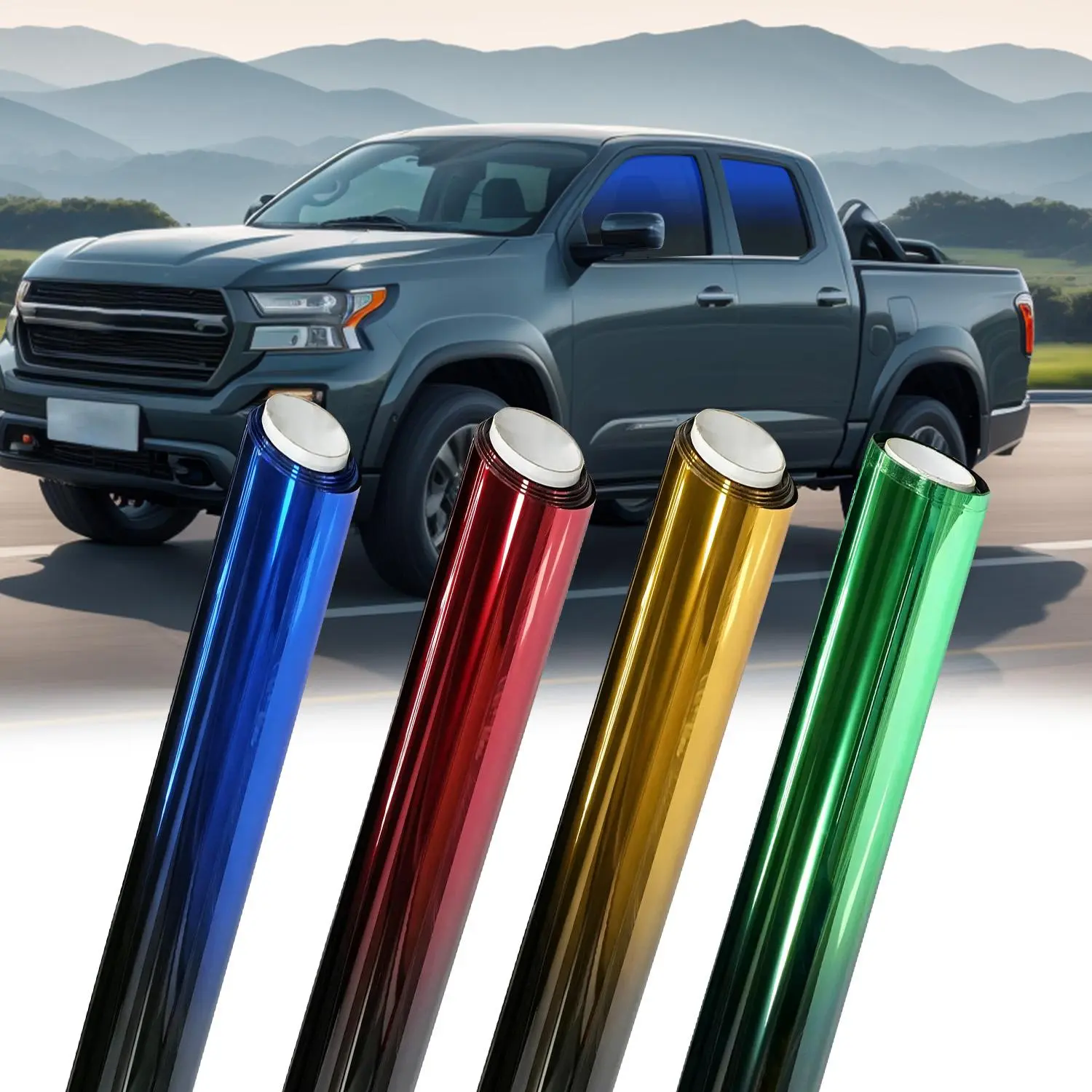Auto Window Film, Two Color Tint Film, Car Gradients Sunshade Static Cling Tint, Privacy Protections Heat Blocking