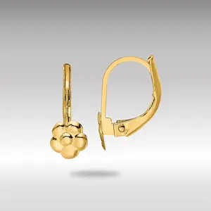 14K Gold Madi K Polished Flower Leverback Earrings - Model SE3013