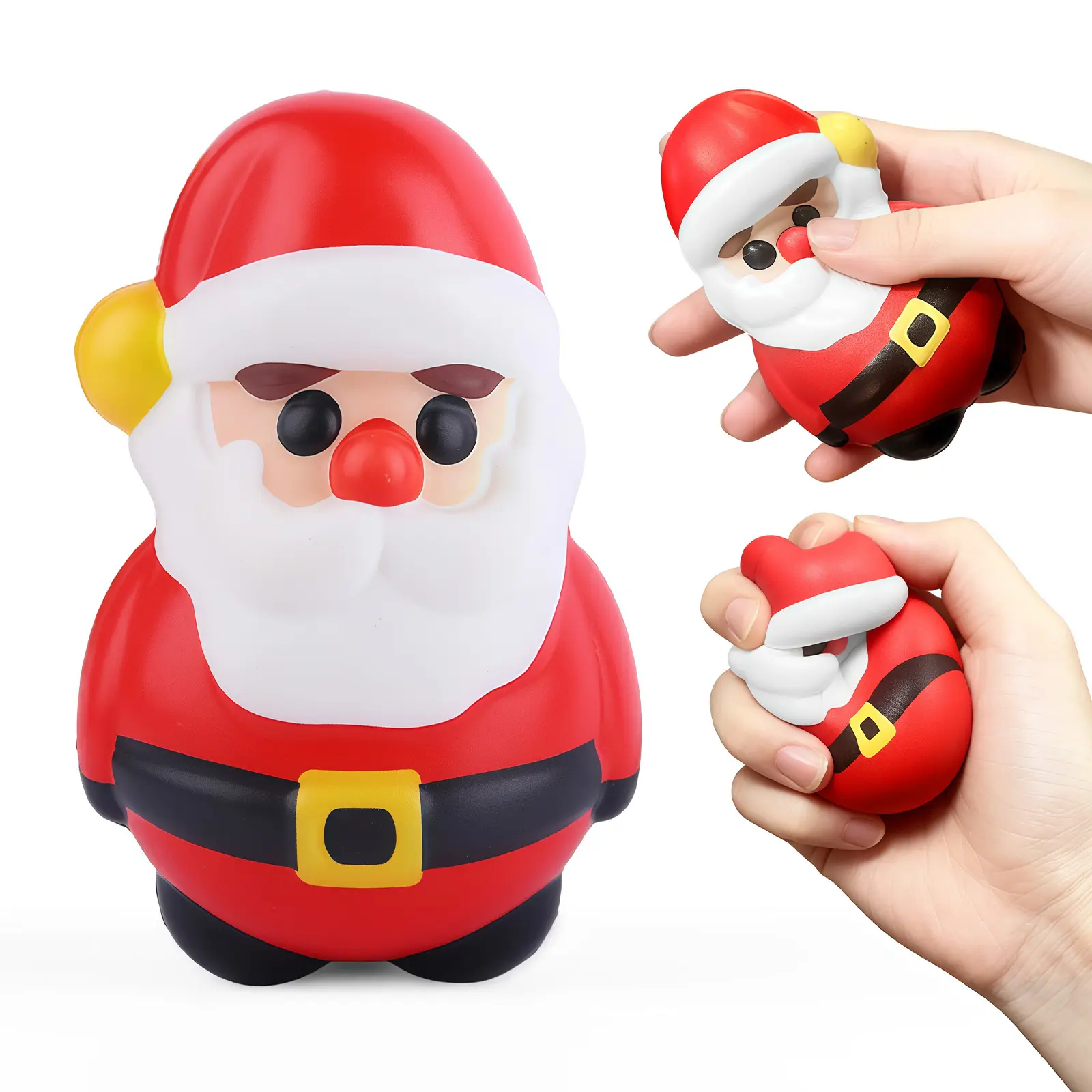 Christmas Squeeze Slow Rising Toys, Santa Claus Stress Ball Set Soft Squishies Stress Relief Hand Toy