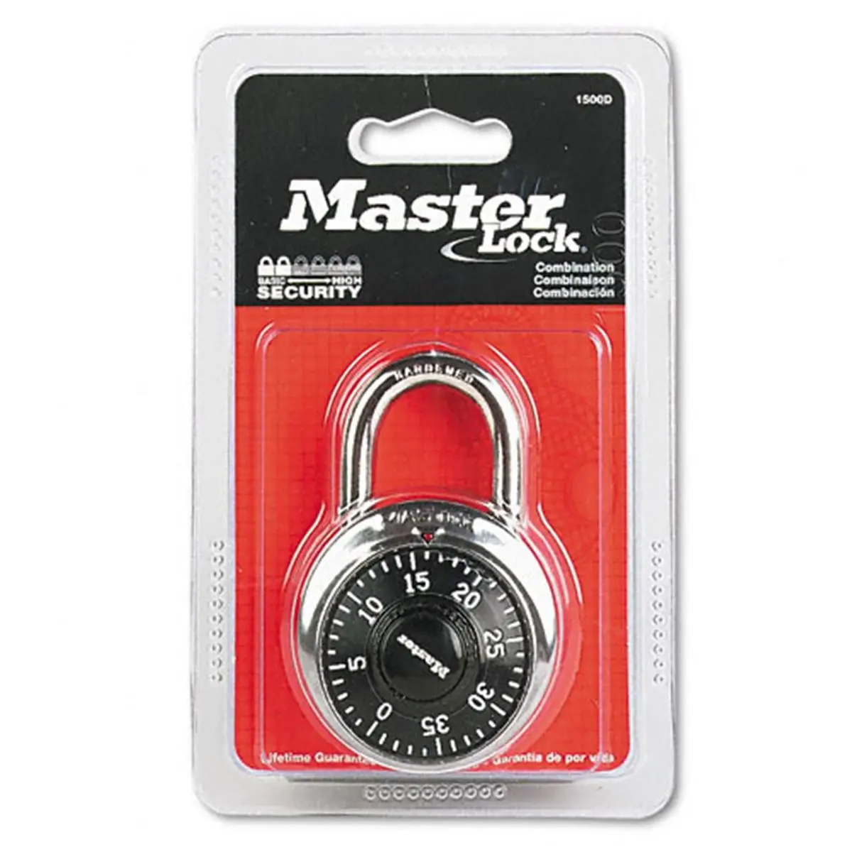 212 MAIN Master Lock Combination Security Padlock, 1-7/8 in Wide Black Dial, Stainless Steel Build for Motorcycle & Automotive Locks & Security