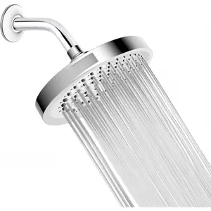 Shower  - High  Rain, 6-Inch Round, Luxury Chrome Finish, Universal Shower  Replacement,  Anti-Clogging Nozzles, Tool-Free Minute Installation (Chrome)