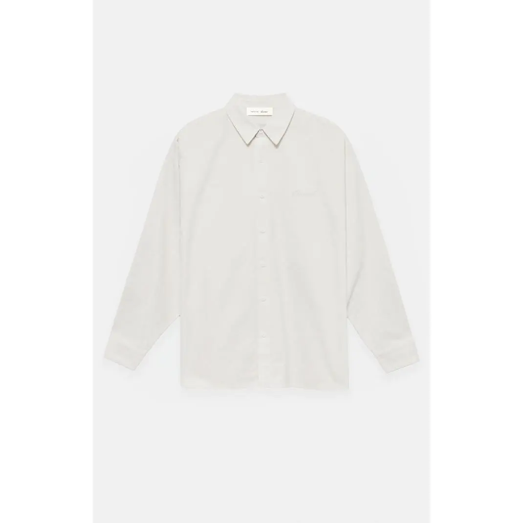 Fear of God ESSENTIALS Men's Ivory Signature Button Up Long Sleeve Shirt