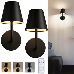 Smart LED Wall Light, USB Rechargeable, Touch Remote Dimmable, Timer Function, Bedroom Mirror Living Room Decor, Modern Mood Lighting, Decorative Wall Light, 2pc/1pc