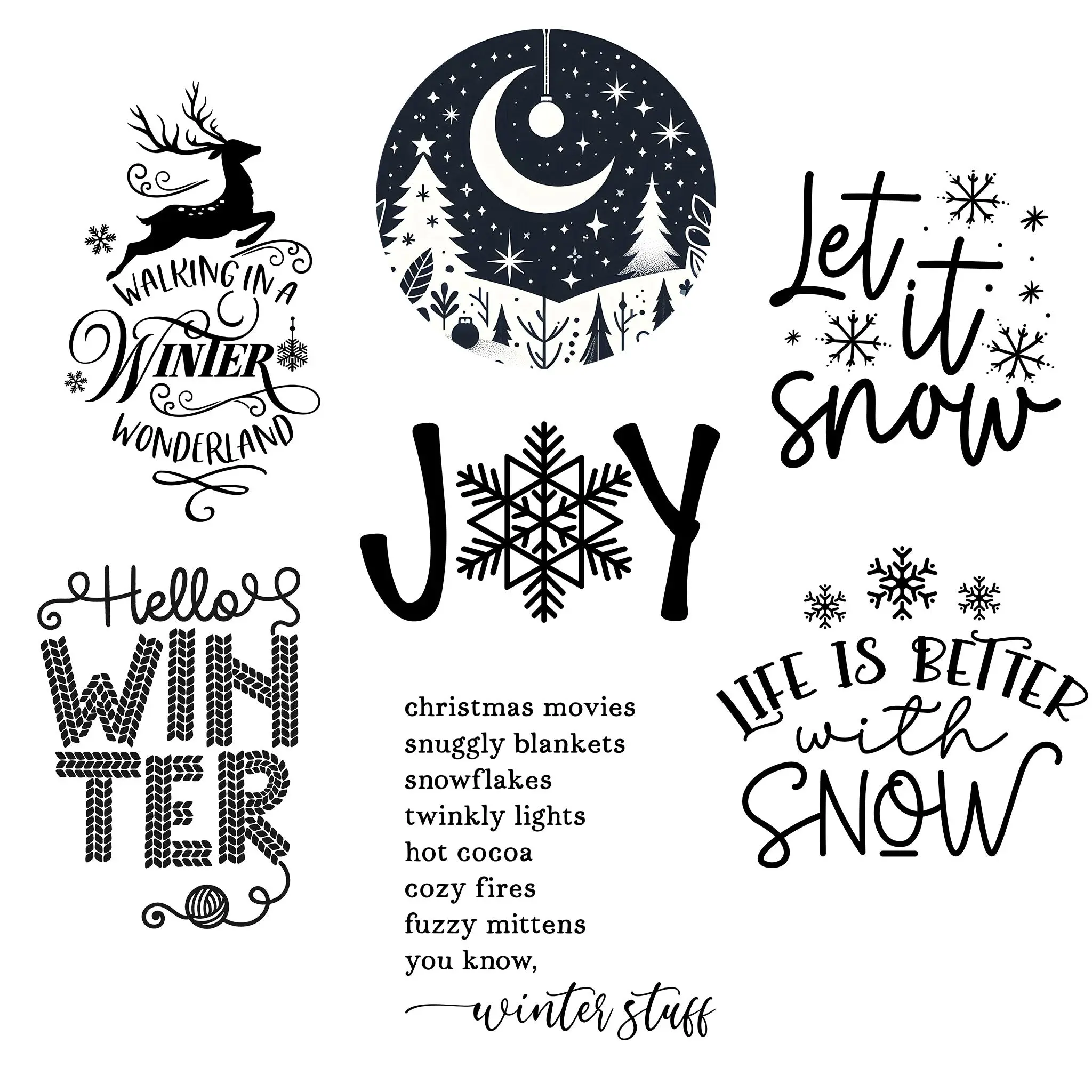Winter Themed Laser Engraved Sleeves
