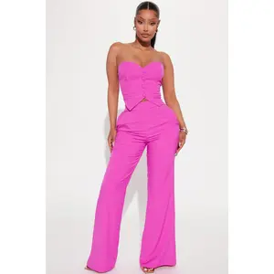 Amelia Two Piece Pant Suit - Fuchsia