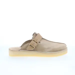 Clarks Trek Mule 26171989 Mens Gray Suede Loafers & Slip Ons Casual Shoes