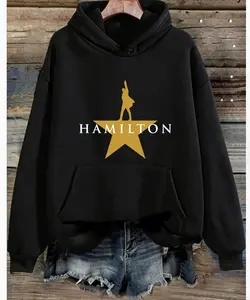 Gold Star Musical Oversized Hoodie - Black Broadway Graphic Hoodie , Casual Theatre Lover Outfit