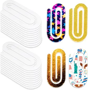 Joyclub 24 Pcs Sublimation Blanks Bulk Acrylic Jumbo Paper Clips Bookmarks 4" x 2" for Heat Transfer Teacher Office School Home Supplies DIY Craft Decor Gifts