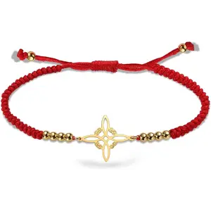 Witches Knot Bracelet for Women Men Stainless Steel Magic Celtic Knot Adjustable Colored Beaded Braided Witch Knot Bracelets String Wiccan Witchcraft Jewelry