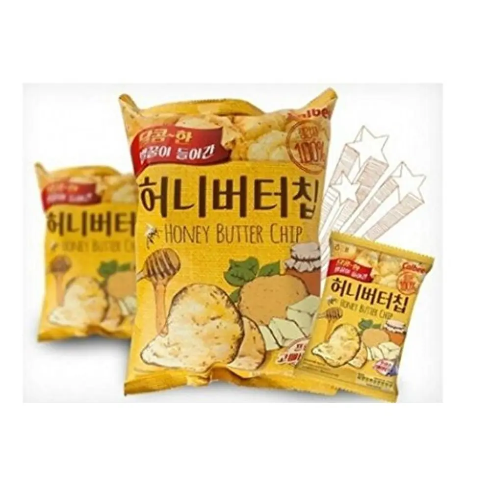 Haitai Crunchy Sweet Large Honey Butter Potato Chips - 120g x 6 Big Size, Korean Crisps, Unique Flavor Profile, Modern Snacking Option, BlazeBites