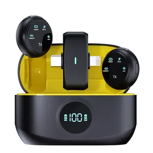 Wireless Lavalier Microphone, Lapel Mic, Magnetic Lavalier Wearable Wireless Microphone, Studio-grade Sound Mic for Video Recording, Streaming, Live Broadcasting