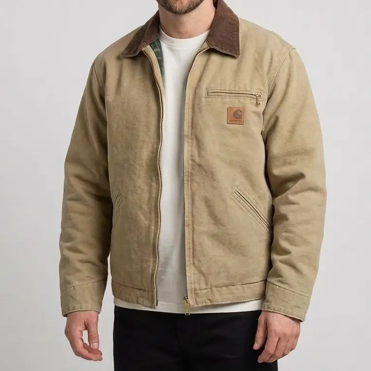 Vintage Washed J97 Detroit Rugged Canvas Jacket for Men by Carhartt, Work Coat in 9 Colors for Outdoor Labor & Everyday Streetwear