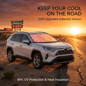 Car Windshield Sunshade Effectively Blocks Heat and Harmful UV Rays, Foldable Design Fits Most Cars, Trucks and SUVs, Helps Keep Vehicle Interior Cool and Protects Dashboard from Sun Damage, Essential Universal Auto Interior Accessory for Daily Use